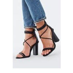 Faux Leather Strappy Heels